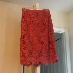 Coral Pencil Skirt